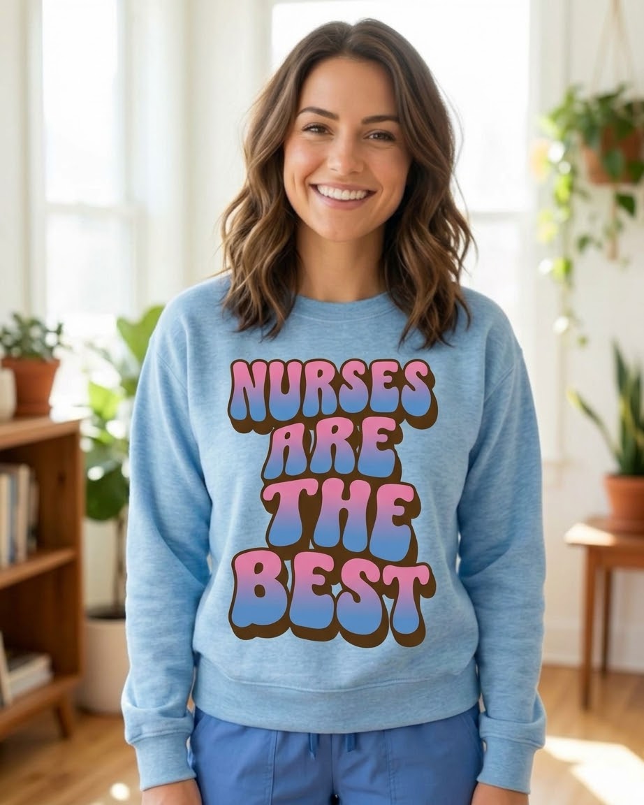 Best Nurse Crewneck- Blue