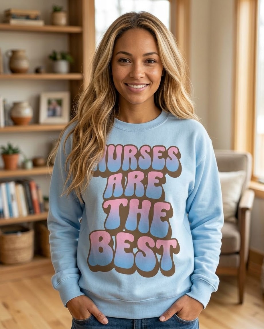 Best Nurse Crewneck- Blue